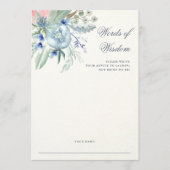 Blaue und rosa Peony | Brautparty Advisor Card Hinweiskarte (Vorderseite)