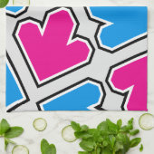 Blaue und rosa Pfeile Geschirrtuch (Gefaltet)