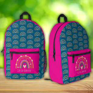 Blaue und rosa Regenbogen-Kinder Bedruckter Rucksack