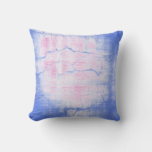 Blaue und rosa Rissmalerei Abstrakte Kunst Kissen