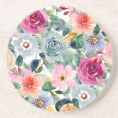Blaue und rosa Rosen Getränkeuntersetzer (Vorne)