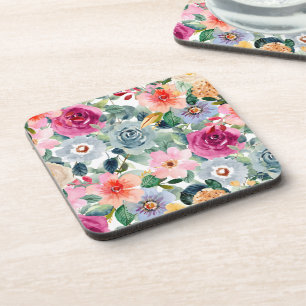 Blaue und rosa Rosen Getränkeuntersetzer