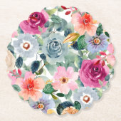 Blaue und rosa Rosen Untersetzer (Vorderseite)