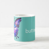 Blaue und rosa Schmetterling Kaffeetasse (Mittel)
