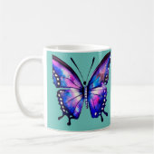 Blaue und rosa Schmetterling Kaffeetasse (Links)