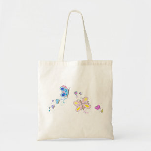 Blaue und rosa Schmetterlings-Taschen-Tasche Tragetasche