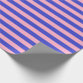 Blaue und rosa Streifen Geschenkpapier (Ecke)