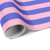 Blaue und rosa Streifen Geschenkpapier (Rolleneckpunkt)