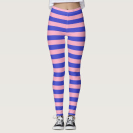Blaue und rosa Streifen Leggings