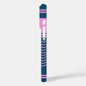 Blaue und rosa Streifen Muster Personalisiert Case-Mate iPhone Hülle (Rückseite / Links)