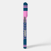 Blaue und rosa Streifen Muster Personalisiert Case-Mate iPhone Hülle (Rückseite / Rechts)