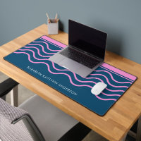 Blaue und rosa Streifen Muster Personalisiert
