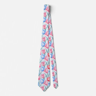 Blaue und rosa Tulips Krawatte