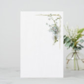 Blaue und rosa Vergissmeinnichte Briefpapier (Stehend Vorderseite)