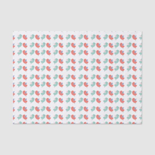 Blaue und rosa Vögel Seidenpapier (Vorderseite)