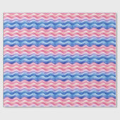 Blaue und rosa Wavy Lines Geschenkpapier (Flach)