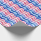 Blaue und rosa Wavy Lines Geschenkpapier (Ecke)