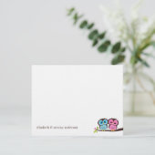 Blaue und rosa Wedding Eulen Einladung (Stehend Vorderseite)