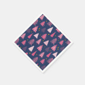 Blaue und rosa Weihnachtsbaummuster Serviette (Ecke)