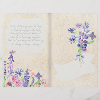 Blaue und rosa wilde Blumen Scrapbook Papier