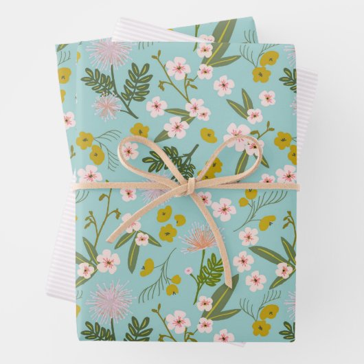 Blaue und rosa Wüste Geschenkpapier Set (Beispiel)