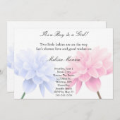 Blaue und rosa Zwillings-Duschen-mit Einladung (Vorne/Hinten)