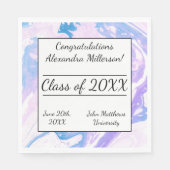 Blaue und rosafarbene Gefärbte Krawatte Papier Nap Serviette (Vorderseite)