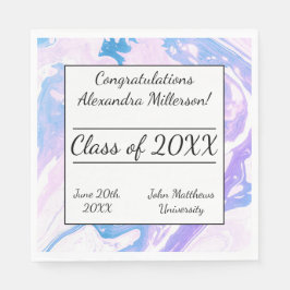 Blaue und rosafarbene Gefärbte Krawatte Papier Nap Serviette