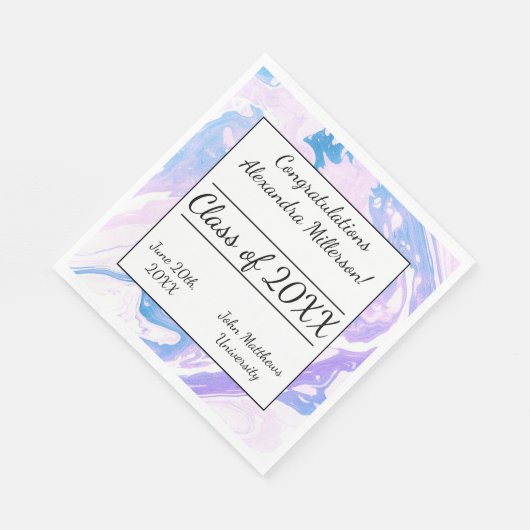 Blaue und rosafarbene Gefärbte Krawatte Papier Nap Serviette (Ecke)