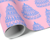 Blaue und rosafarbene Kuchen - Papier zum Abpacken Geschenkpapier (Rolleneckpunkt)