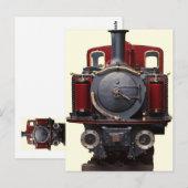 Blaue und rote Bahn Postkarte (Vorne/Hinten)