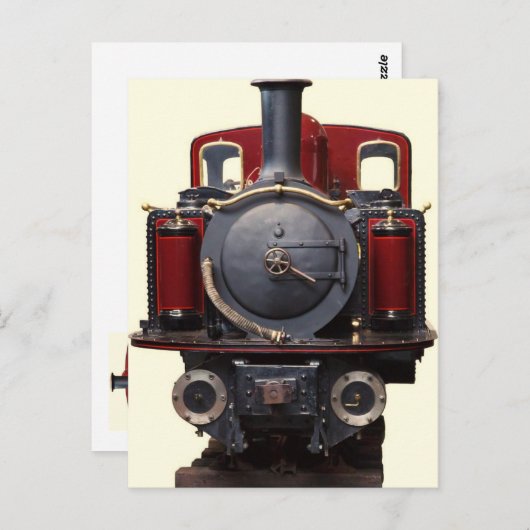 Blaue und rote Bahn Postkarte (Vorne/Hinten)