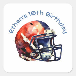 Blaue und rote Baseballtypografie Quadratischer Aufkleber