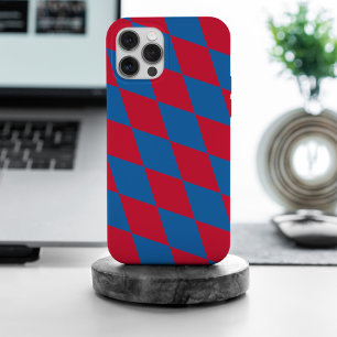 Blaue und rote bayerische Diamant-Flaggen-Muster iPhone 15 Pro Max Hülle