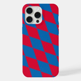 Blaue und rote bayerische Diamantflagge Muster iPhone 15 Pro Max Hülle