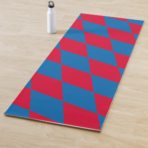 Blaue und rote bayerische Diamantflaggenmuster Yogamatte