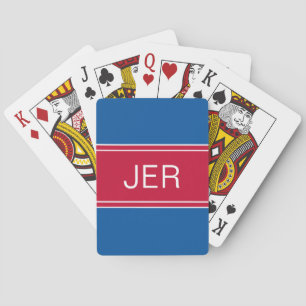 Blaue und rote benutzerdefinierte personalisierte spielkarten