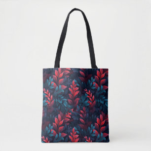Blaue und rote Blätter Tasche
