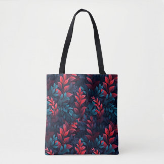 Blaue und rote Blätter Tasche
