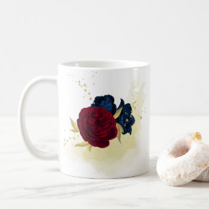 Blaue und rote Blume Kaffeetasse