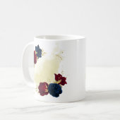 Blaue und rote Blume Kaffeetasse (Vorderseite Links)