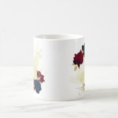 Blaue und rote Blume Kaffeetasse (Mittel)