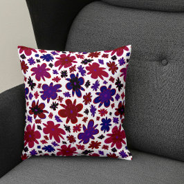 Blaue und rote Blume Pillow Kissen