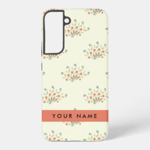 Blaue und rote Blumen, Rot, Ihr Name Samsung Galaxy Hülle