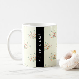 Blaue und rote Blumen, Schwarz, Ihr Name Kaffeetasse
