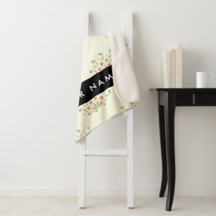 Blaue und rote Blumen, Schwarz, Ihr Name Sherpadecke