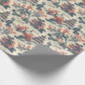Blaue und rote China Geschenkpapier (Ecke)