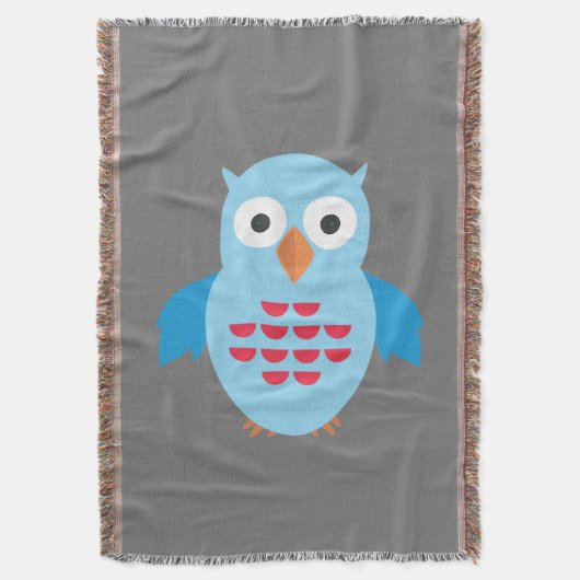 Blaue und rote Eule Decke (Vorderseite Vertikal)