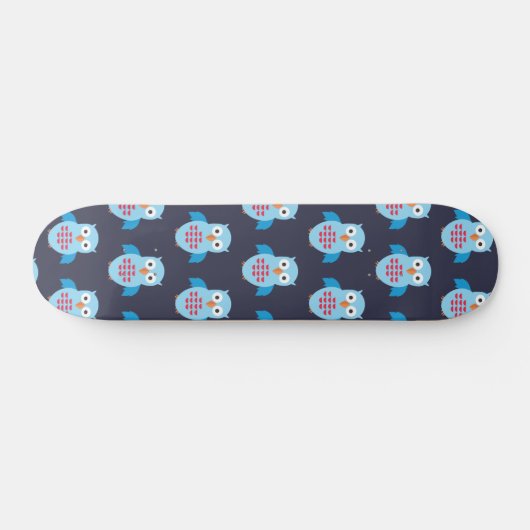 Blaue und rote Eule Skateboard (Horizontal)