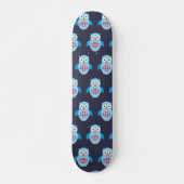 Blaue und rote Eule Skateboard (Vorne)